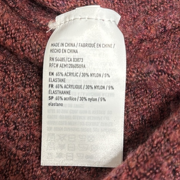 American Eagle Outfitters Sweater burgundy Heather with bell sleeves medium - Picture 9 of 10